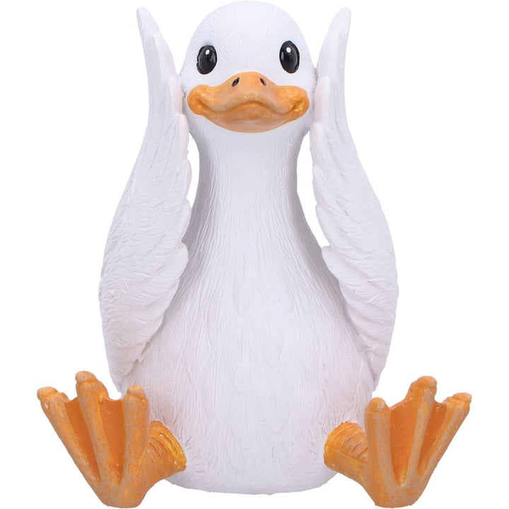 Three Wise Goofy Geese Figurines in See no Hear Speak Evil Poses 8.5cm