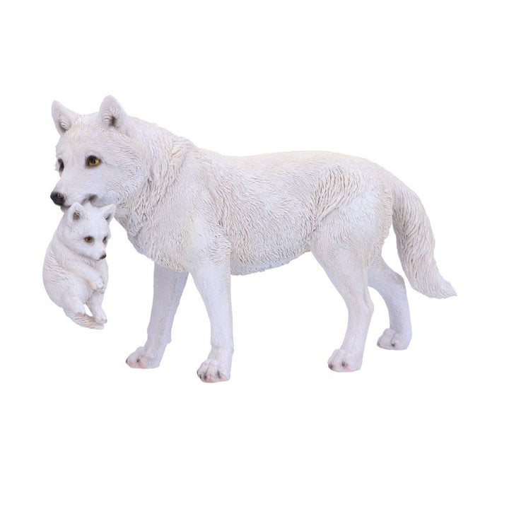 Winter Bond Mother Wolf and Pup Figurine 30cm