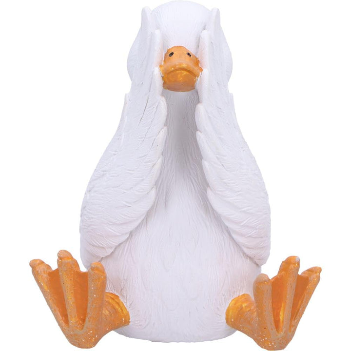 Three Wise Goofy Geese Figurines in See no Hear Speak Evil Poses 8.5cm