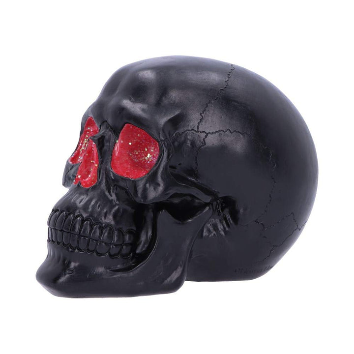 Geode Skull Black Red Gothic Glitter Figurine 17cm