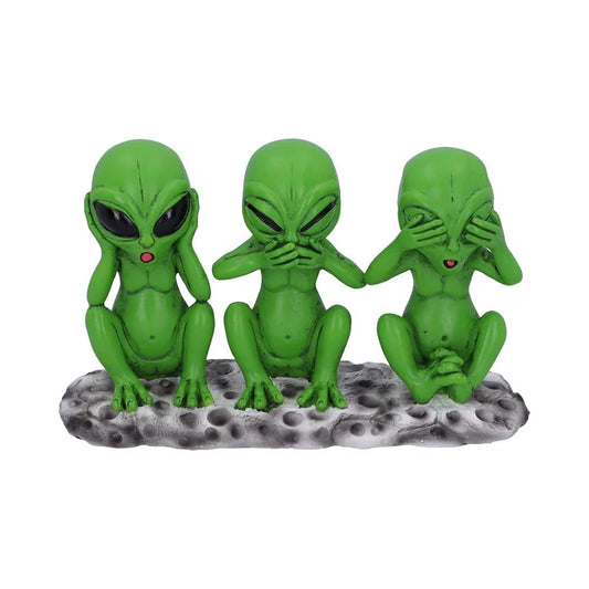 Three Wise Martians 16cm See No Hear Speak Evil Alien Figurines 2