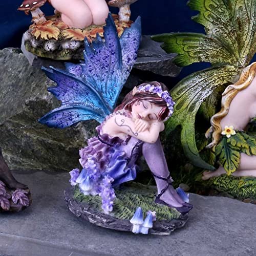 Akina Figurine Purple Blue Floral Fairy Ornament 10cm