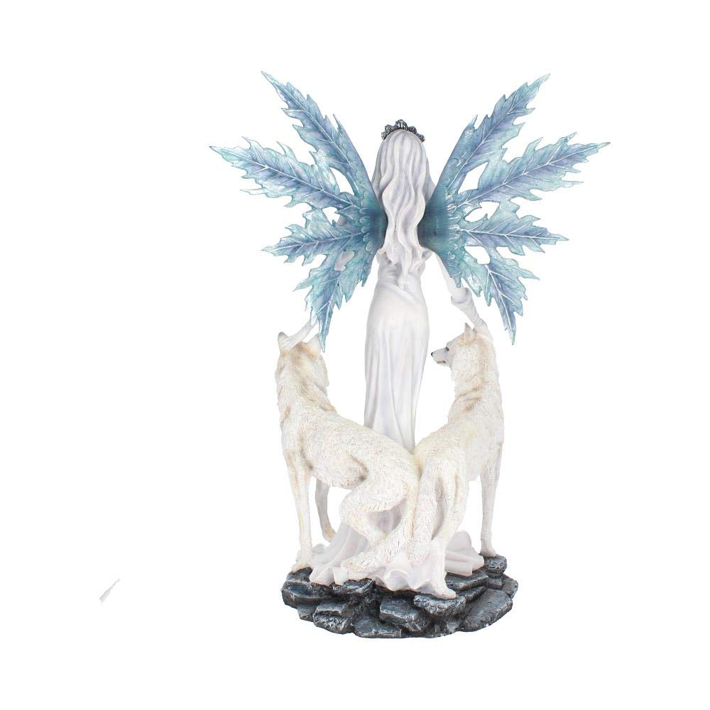Aura Large Ice Fairy with Two Winter Wolf Companions Figurine 60.5cm