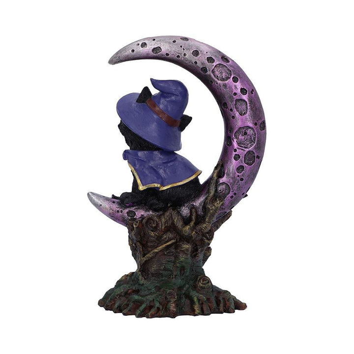 Grimalkin Witches Familiar Black Cat and Crescent Moon Figurine 18.5cm