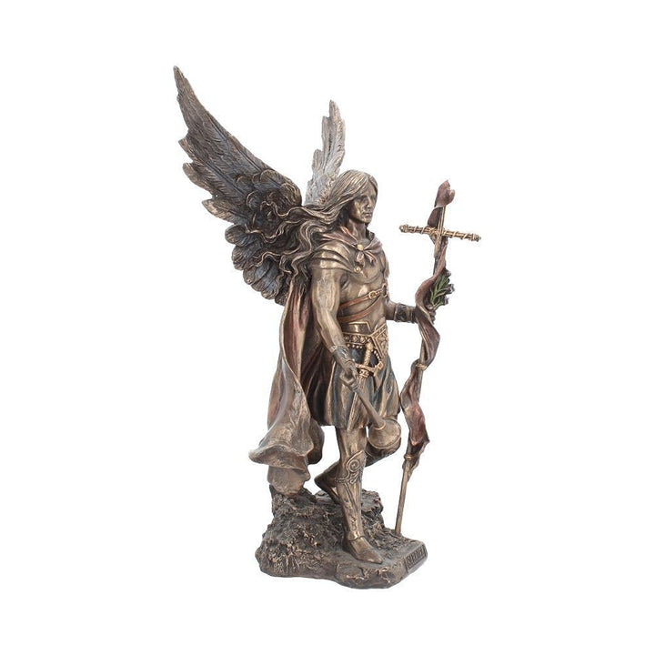 Bronzed Archangel Gabriel With Staff Religious Figurine 33.5cm