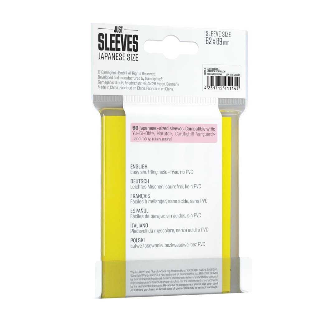 UNIT Gamegenic Just Sleeves Japanese Size Yellow 60 ct Gaming Accessory 2
