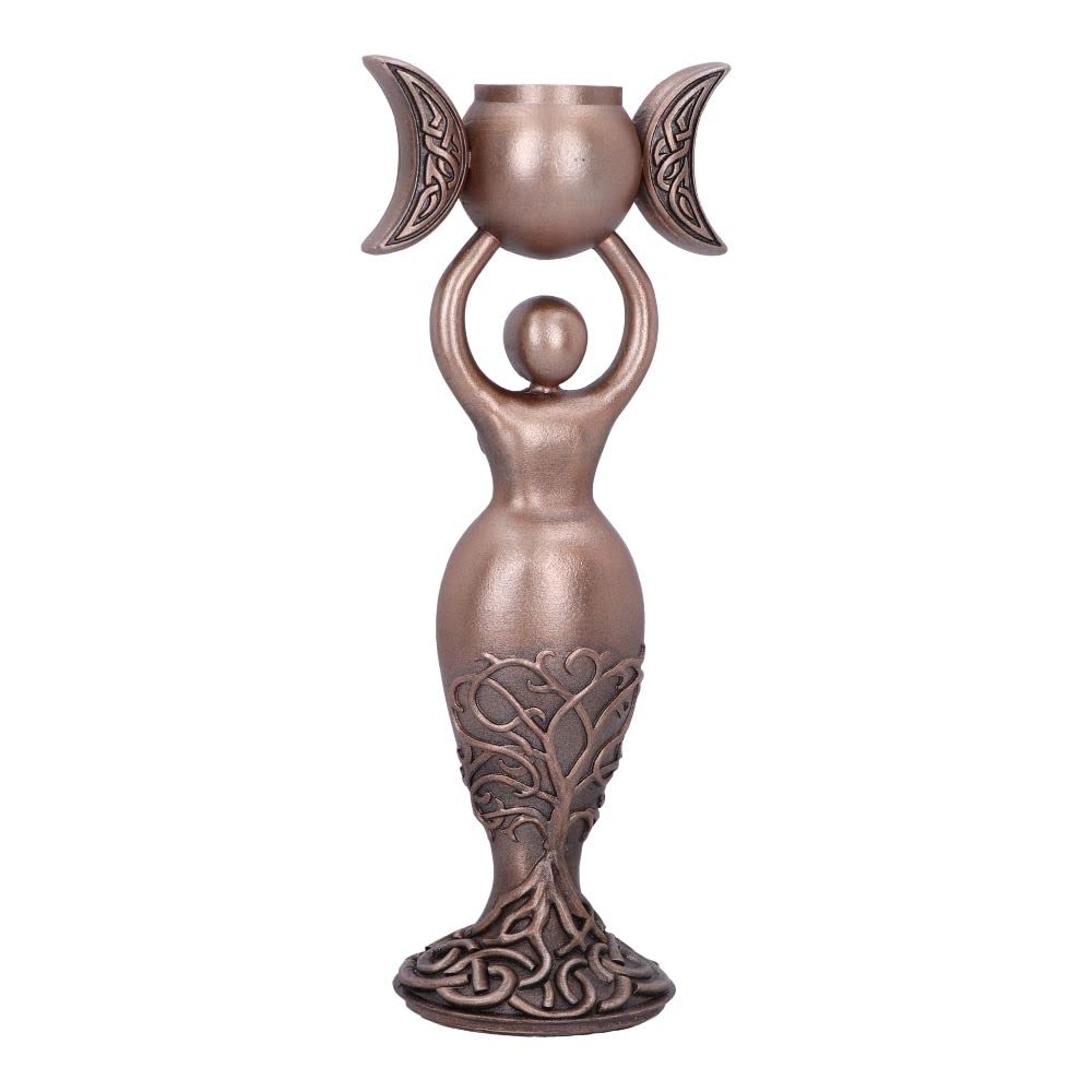 Exclusive Bronze Spiral Goddess Candle Holder 20.3cm