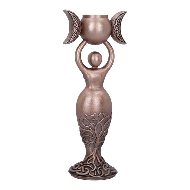 Exclusive Bronze Spiral Goddess Candle Holder 20.3cm