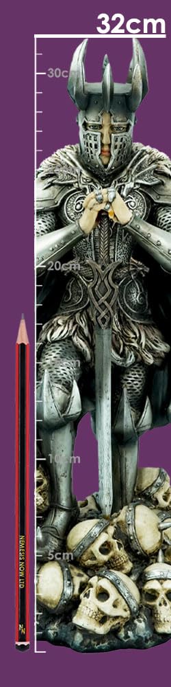 Knight of the Fallen Gothic Armoured Figurine with Skull Base 32cm 8