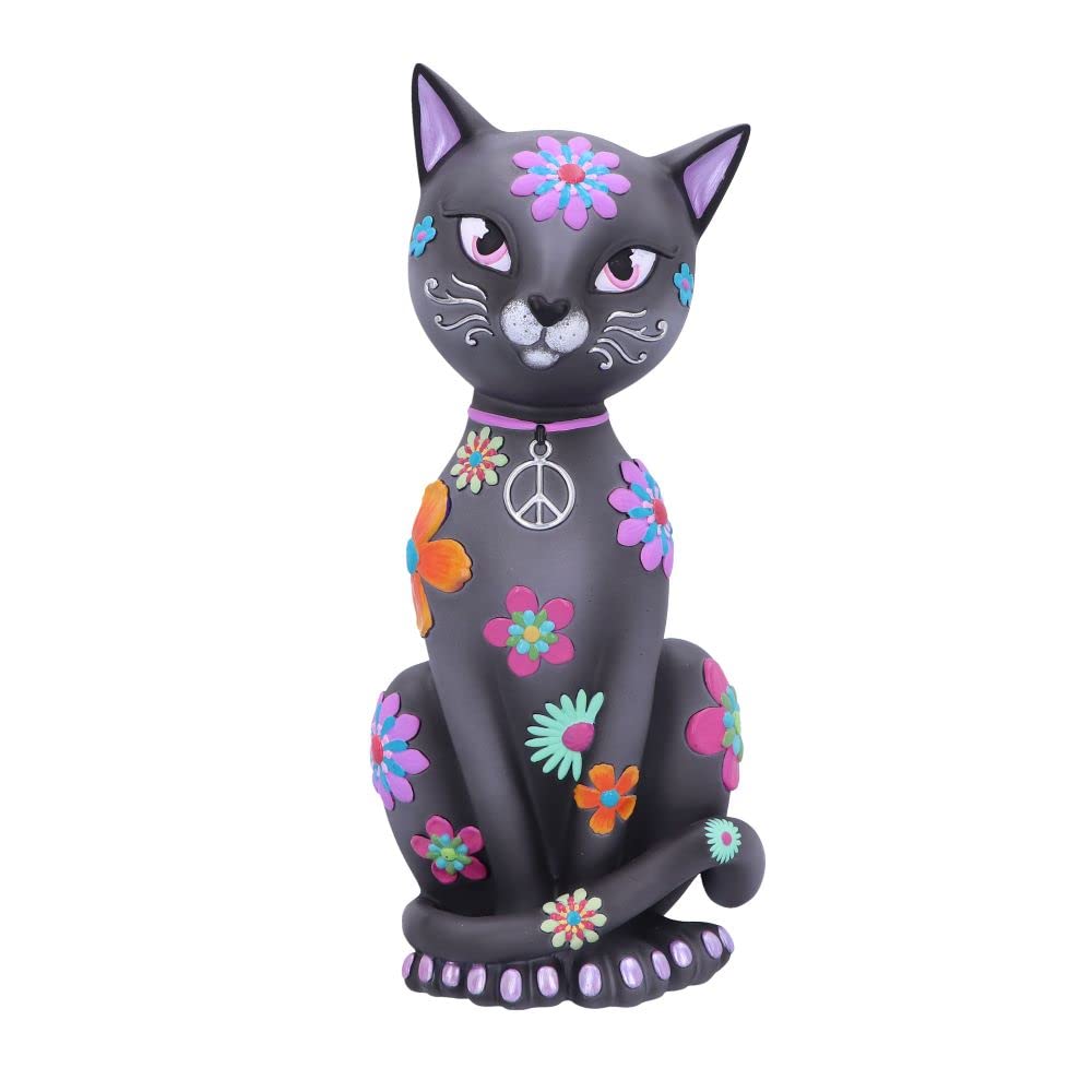 Hippy Kitty Black Cat Ornament 26cm