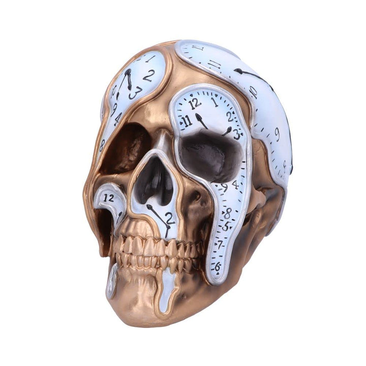 Time Goes By Clock Skull 17.5cm