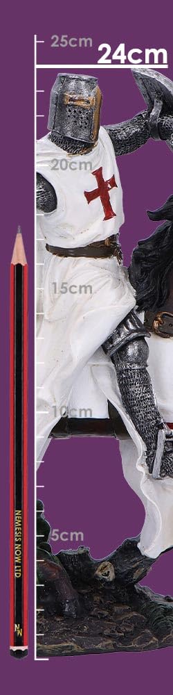 Take to Your Steed a Medieval Templar Knight Figurine 28cm