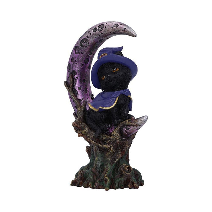 Grimalkin Witches Familiar Black Cat and Crescent Moon Figurine 18.5cm
