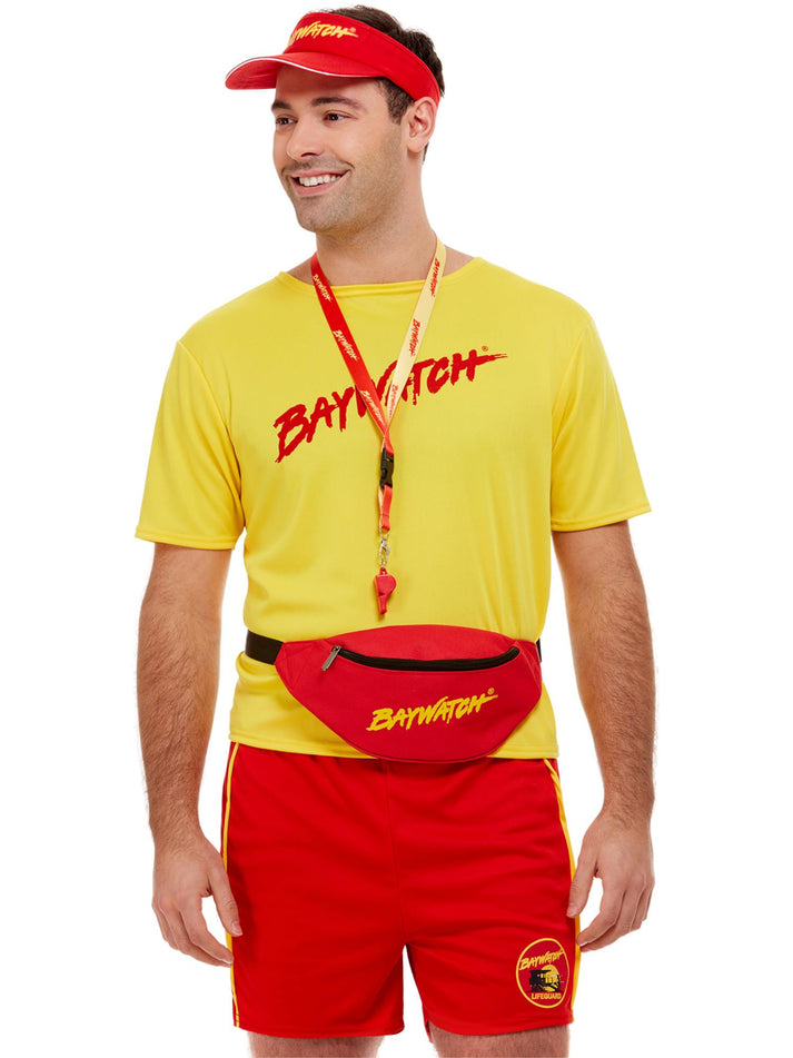 Baywatch Accessory Kit Red Visor Bumbag and Whistle Licensed Product