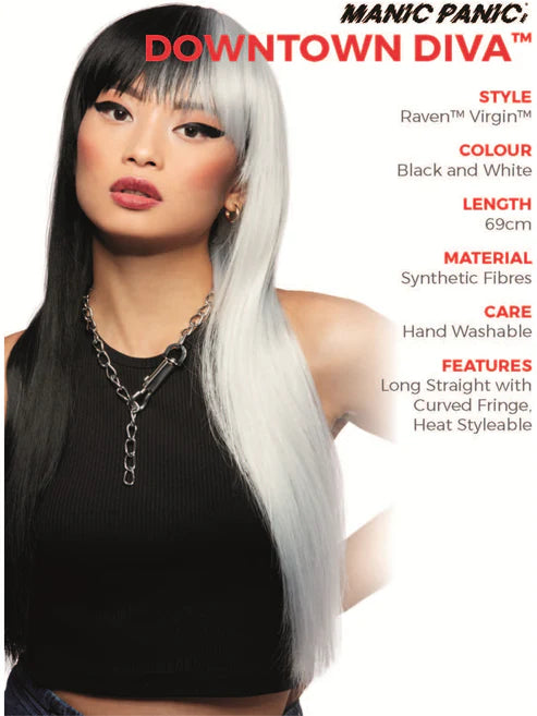 Manic Panic Raven Virgin Downtown Diva Wig
