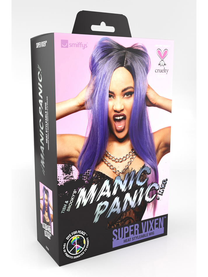 Manic Panic Amethyst Ombre Super Vixen Wig Long Straight with Side Parting