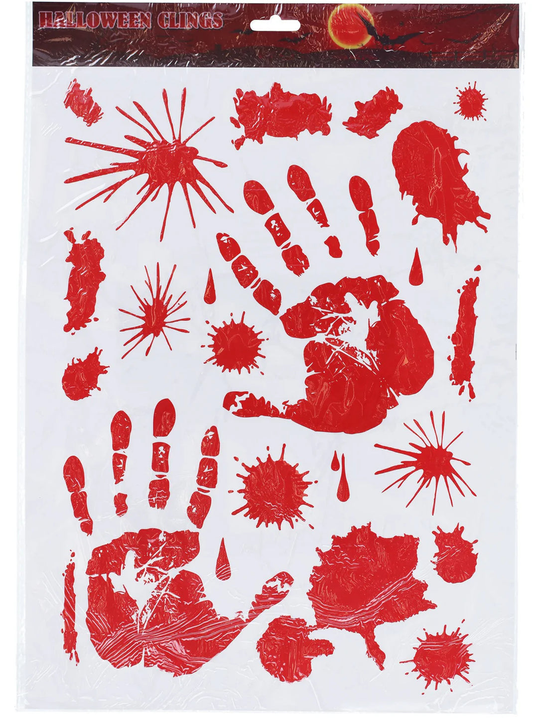 Bloody Floor and Window Sticker 2 Piece Set Red Halloween Party Accessory