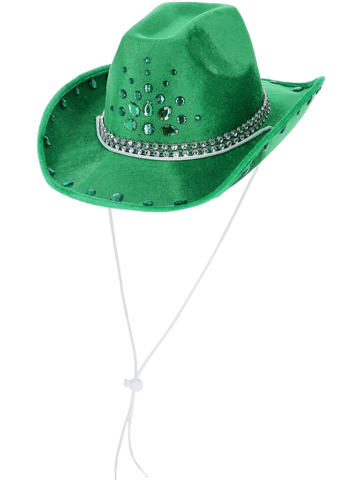 Green Rhinestone Cowboy Hat Adult Western Costume Accessory