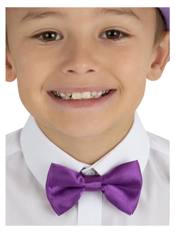 Kids Purple Bow Tie with Velcro Release