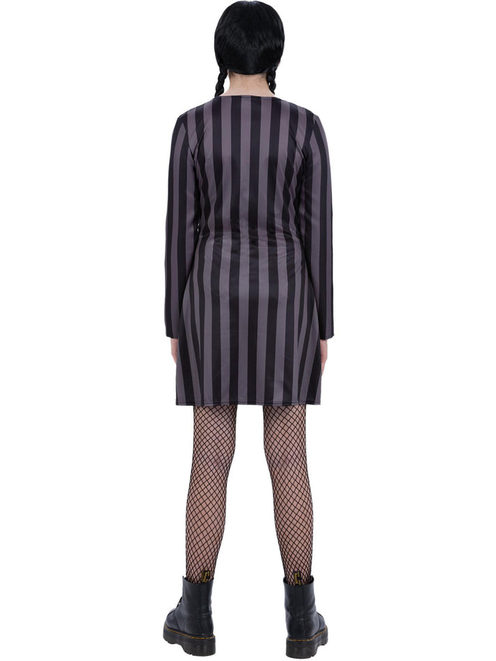 Kids Gothic School Uniform Costume Dress with Mock Jacket Shirt and Tie