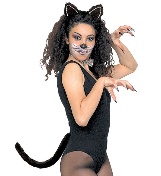 Cat Dress-Up Set Ears, Bowtie, Tail Black Color Only