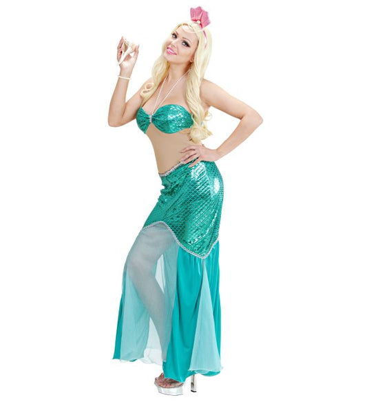 Mermaid Dress With Pearl Necklace, Headband With Pearls