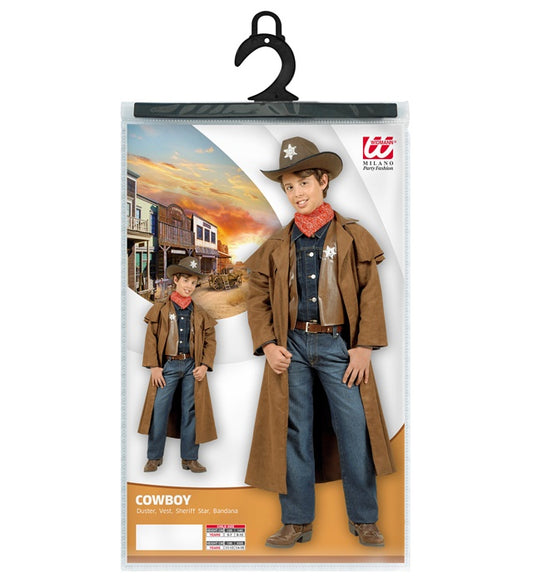 Cowboy Suedelook Duster, Vest, Sheriff Star, Bandana