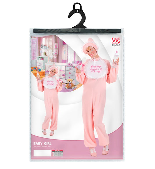 Baby Girl Jumpsuit, Bonnet, Bib