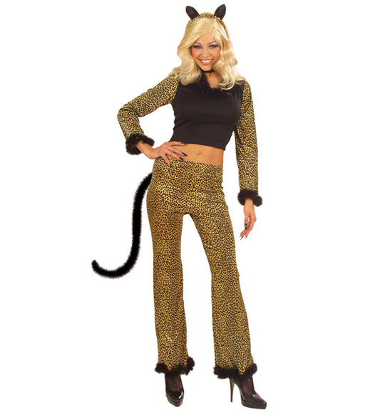 Leopard Top, Pants With Tail, Ears, Choker With Gem