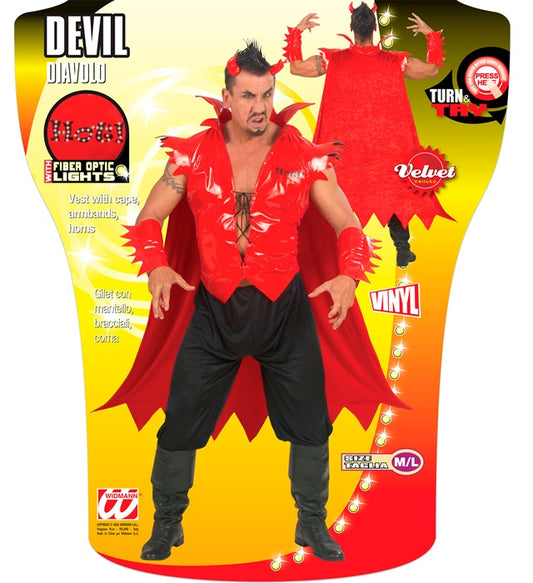 Devil Light-Up Vest With Cape, Armbands, Horns