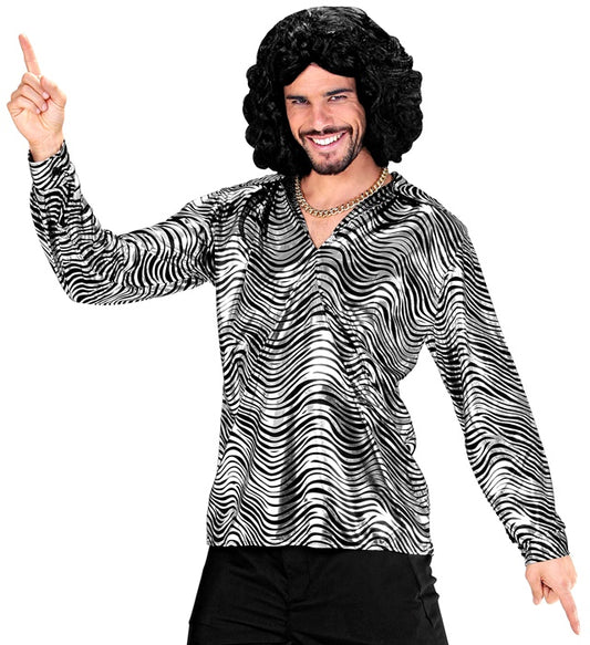 The 70S Disco Style - Silver Waves Shirt