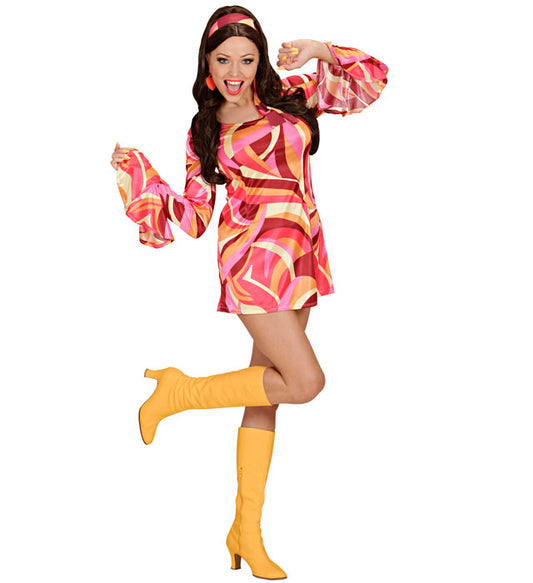 70S Mod 3 Colors Ass. Dress, Headband