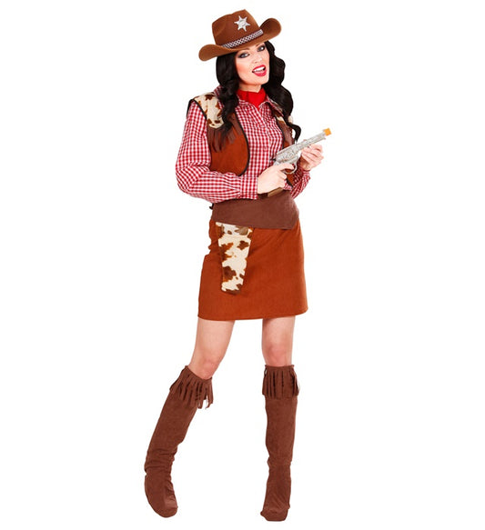 Cowgirl Shirt, Vest, Skirt, Belt With Holster, Boot Covers, Bandana