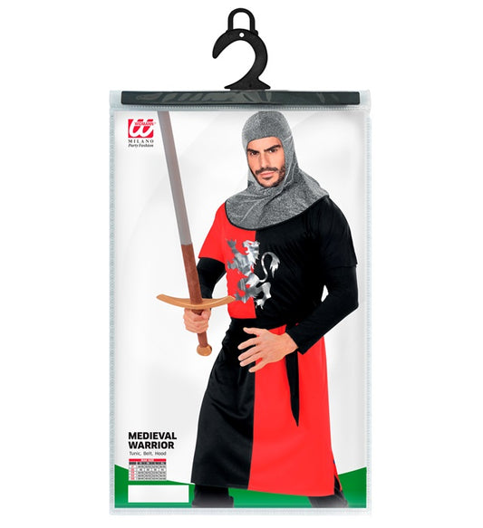 Medieval Warrior - Red Coat, Belt, Hood