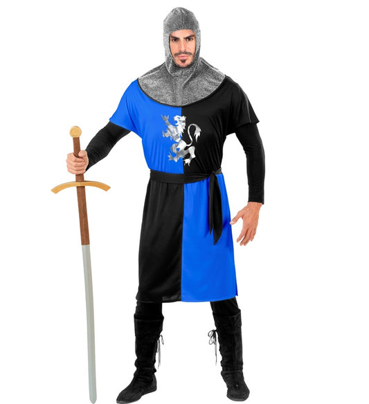 Medieval Warrior - Blue Coat, Belt, Hood
