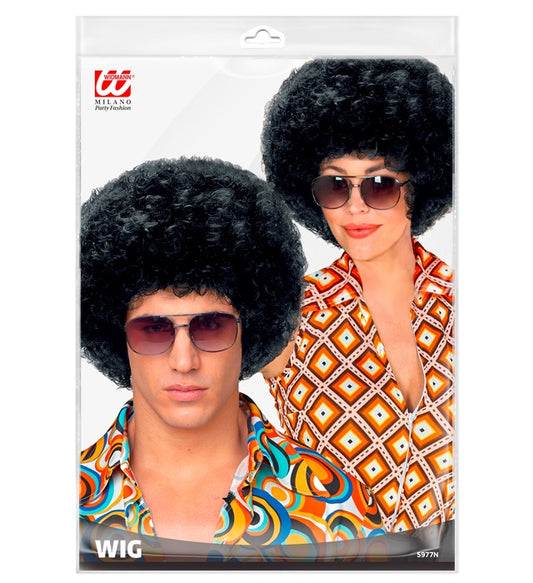 Black Unisex 70S Disco Wig In Polybag