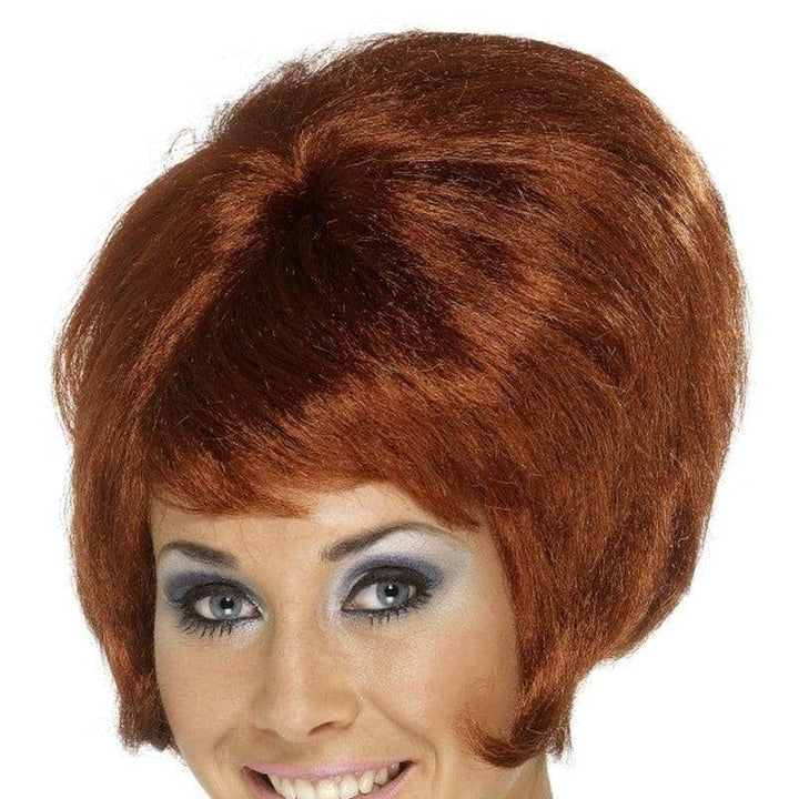 60s Beehive Audrey Hepburn Adult Auburn Wig_1