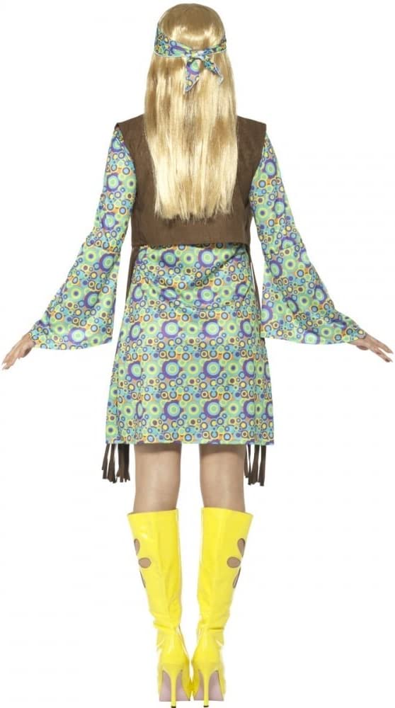 60s Hippie Chick Costume With Dress Adult Multi Coloured_2