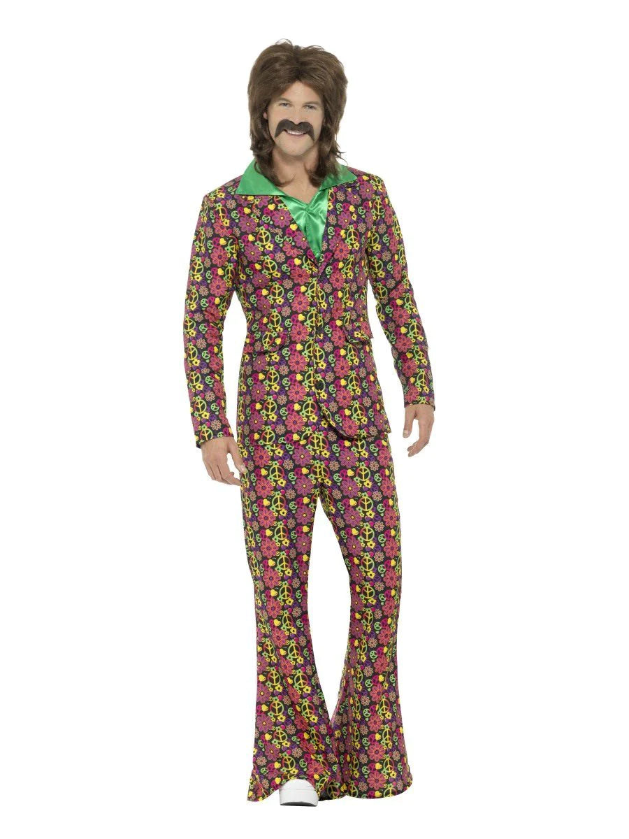 60s Psychedelic Costume CND Suit Multi-Coloured Adult_2