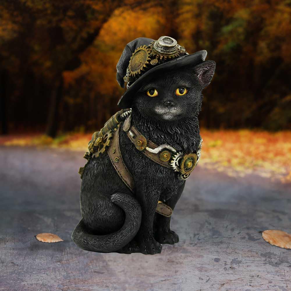 Clockwork Kitty Figurine Steampunk Cat Ornament 16.5cm