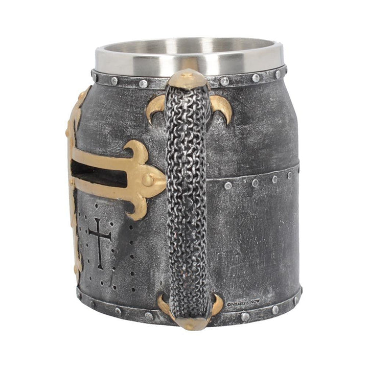 Crusader Medieval Knight Chainmail Tankard Historical Helmet Mug 17cm