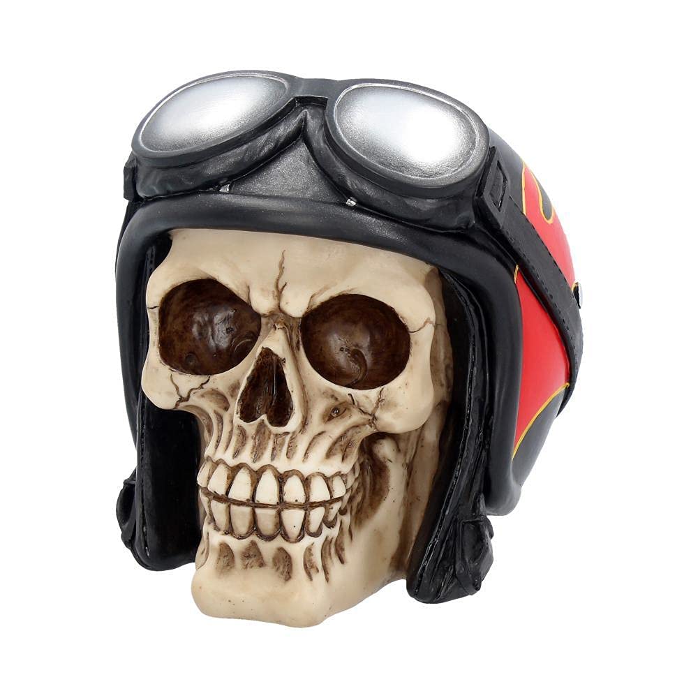 Hell Fire Biker Flame Helmet Skull Ornament 15cm