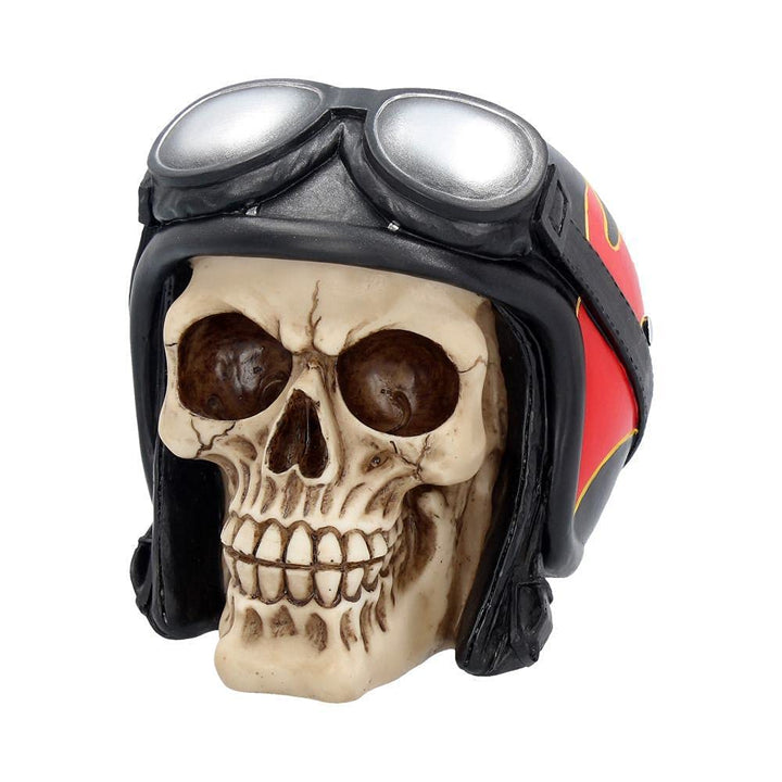 Hell Fire Biker Flame Helmet Skull Ornament 15cm