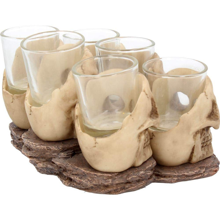 Six Shooter Skulls Skull Shot Glass Set 10cm of 6