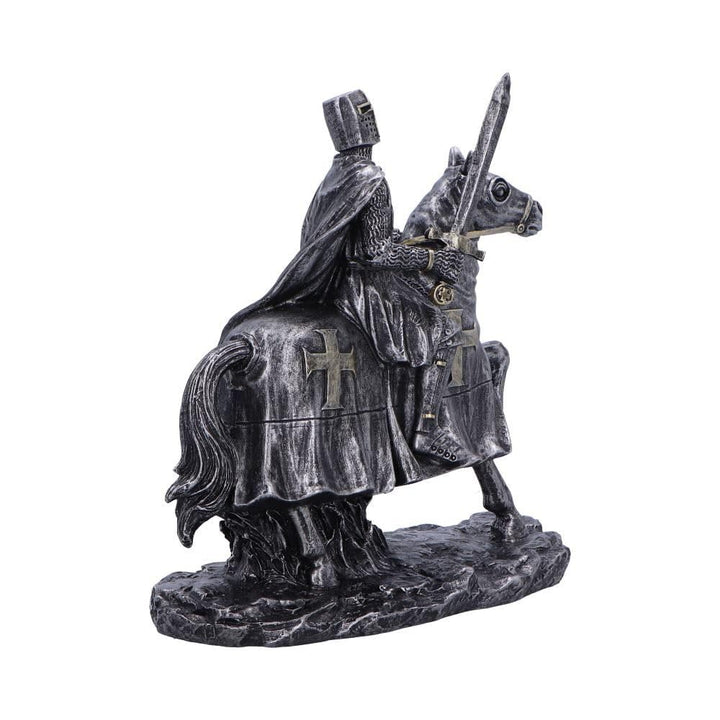 To Serve a Majestic Templar Knight Figurine on Horseback 16cm