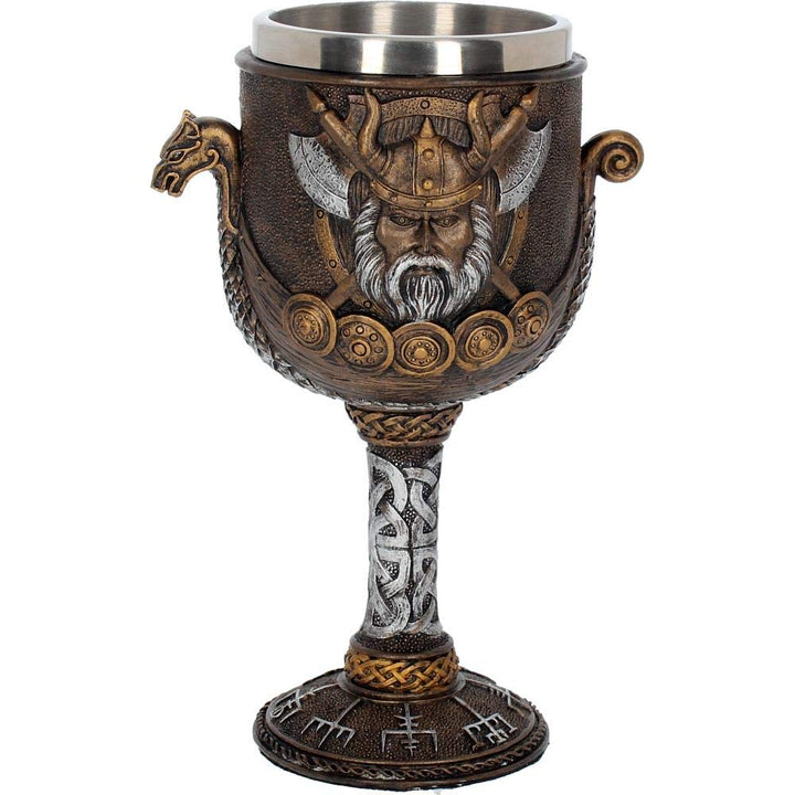 Valhalla Goblet Viking Dragon Boat Wine Glass 17cm