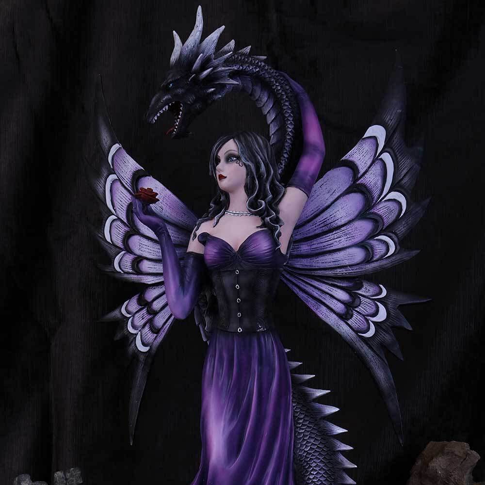 Guardians Embrace Large Dark Fairy Dragon Ornament Guardians 60cm