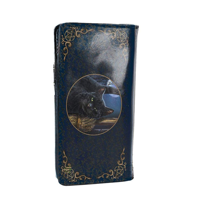 Nemesis Now Lisa Parker A Brush With Magick Cat Purse Navy Embossed 18.5cm
