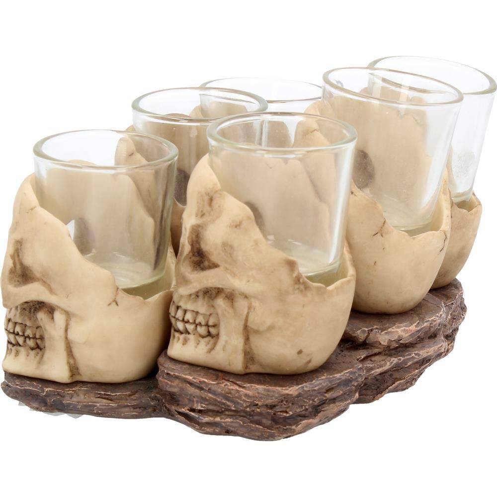Six Shooter Skulls Skull Shot Glass Set 10cm of 6
