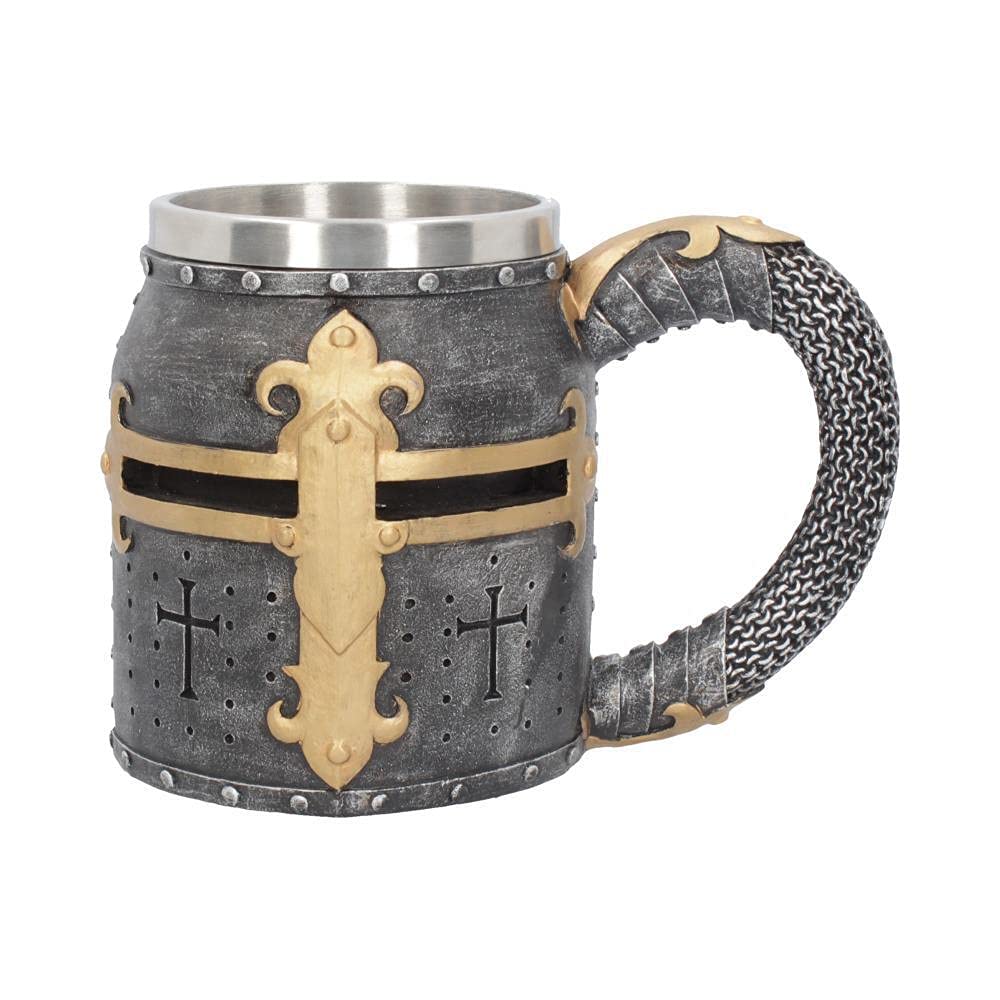 Crusader Medieval Knight Chainmail Tankard Historical Helmet Mug 17cm